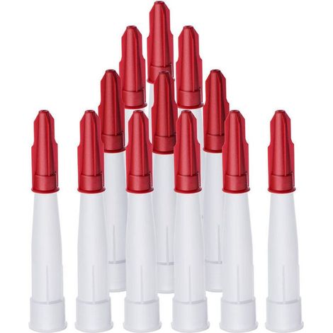 12 embouts applicateurs en silicone refermables pour calfeutrage – blanc et rouge, lot de 12 capuchons compatibles avec buses standard (1/4)