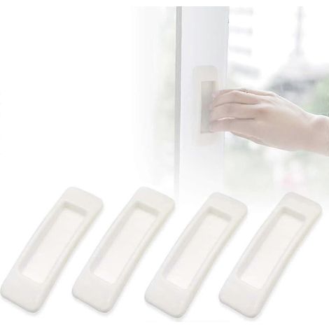 Autocollants de traction pratiques pour poignées de portes de placards de cuisine et fenêtres (blancs) (1/4)