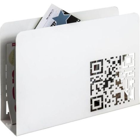 Porte-Revues en Métal "QR Code" 35cm Blanc