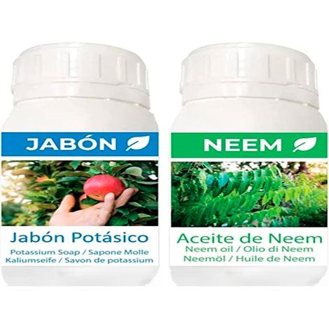 PLANTAWA Sapone di Potassio + Olio di Neem 2x250ML Massima Concentrazione Spremuto a Freddo, Naturale e Non Raffinato Materia Prima Multiuso per Interni ed Esterni Facile Applicazione (1/5)