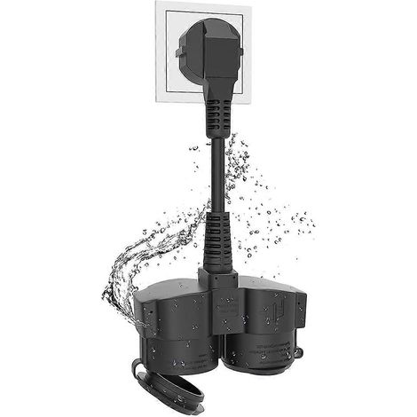 Multiprise extérieure avec 2 prises Schuko, câble d'extension, 16 A / 250 V, prise européenne (1/5)