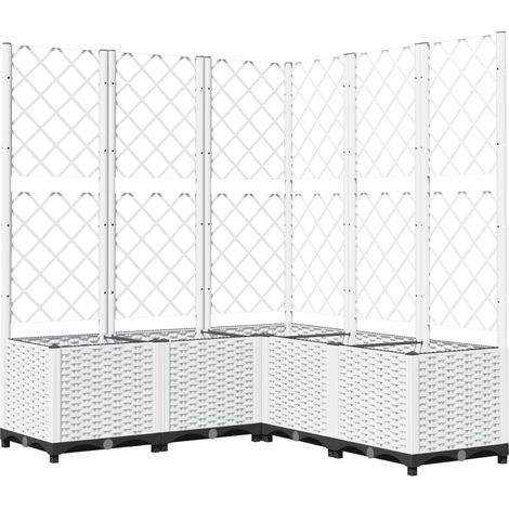 Jardinera con enrejado PP blanco 120x120x136 cm vidaXL