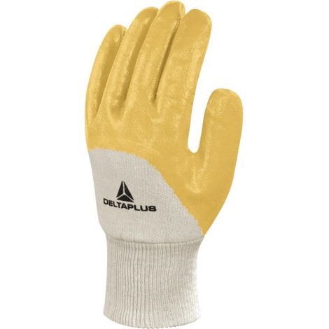 NI015 GUANTO DA LAVORO IN COTONE NITRILICO GREZZO SPALMATO/GIALLO T10 - DELTA PLUS - NI01510