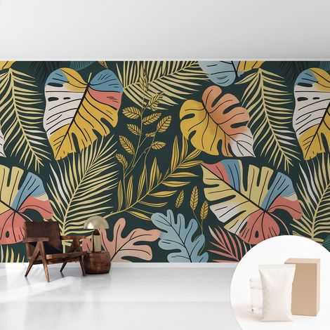 Fototapete Vliestapete mit Kleber - modern Wohnzimmer - Wanddekoration - einfach anzubringen Tropische Energie 416x254 cm (1/5)