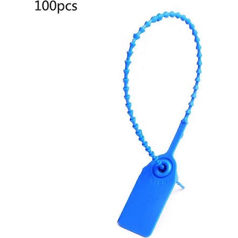 100 étiquettes de sécurité en plastique inviolables pour extincteurs (bleues) (1/5)