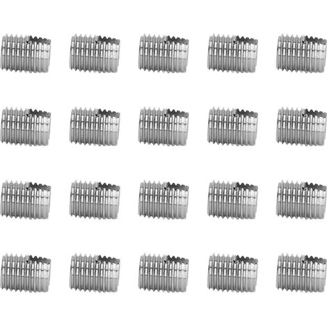 Lot de 20 inserts autotaraudeurs en acier inoxydable à fente pour filetage, avec filetage femelle M5x0,8 et mâle M8x1,0. (1/5)