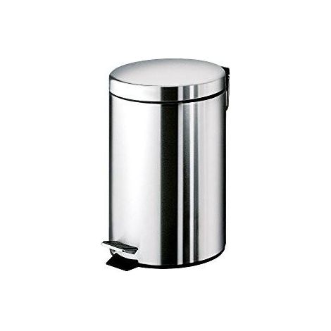 GEDY 27091300000 ARGENTA Papelera redonda 5 litros con pedal Cromo Brillo - ref: 27091300000