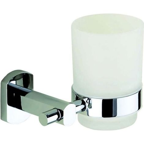 Porte verre - Décor : Chromé - Hauteur : 99 mm - Largeur : 112 mm - Matériau : Acier inoxydable - Profondeur : 98 mm - OCMEI (1/2)