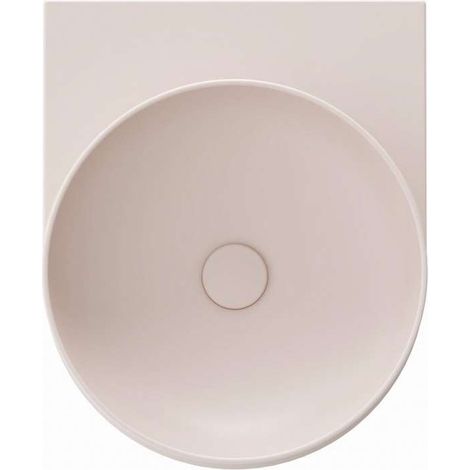 Ravak Yard - Lavabo 41x50 cm, sin rebosadero, sin orificio para grifo, Alabaster Pink XJX0G040000 (1/5)