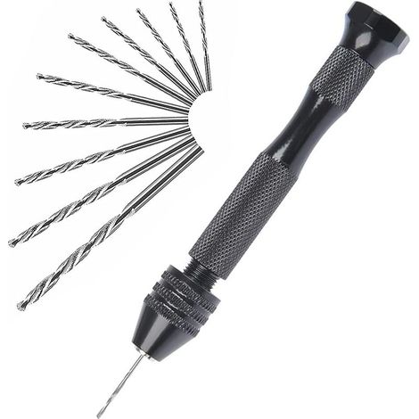 11 Pcs Perceuses à Main Hélicoïdales, Mini Perceuses à Main Professionnelles, Utilisées pour le Perçage de Bricolage, La Fabrication de Modèles, Perceuse à Main en Spirale Métallique (0,8-3,0 mm) (1/5)