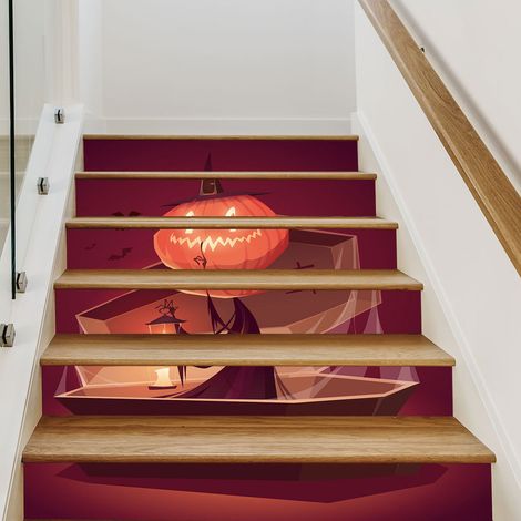 Wandaufkleber mit Kürbissen und Laternen für Treppen (6 Stück/Set) – Personalisierte Halloween-Dekoration für Zuhause (1/5)