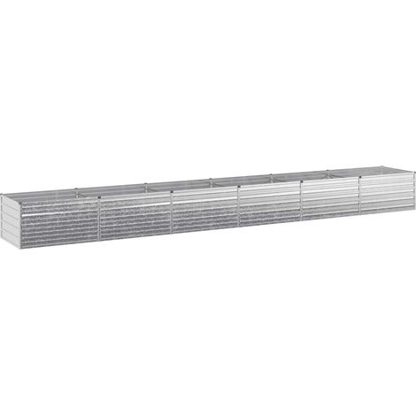 Raised Garden Bed Silver 600 x 80 x 55 cm galvanized vidaXL