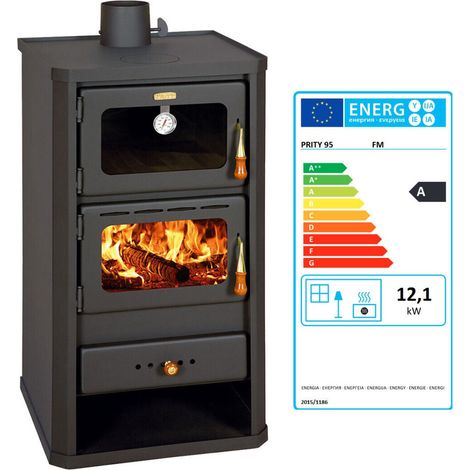 Estufa de leña con horno Prity FM - 12.1 kW, Potente y Multifuncional