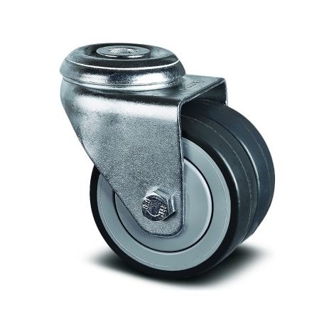 Roulette double pivotante - avec pare-fils - ø75mm - Agila Twin