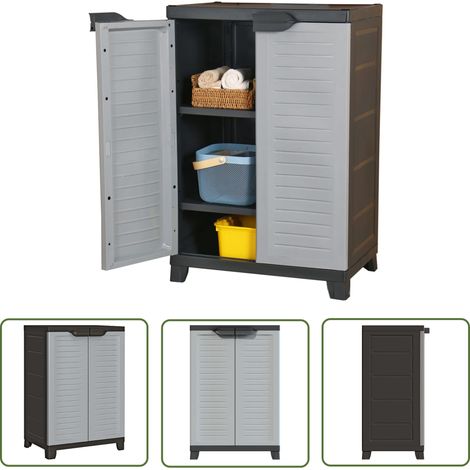 The Living Store Kunststoffschrank 65x45x97 cm - Aufbewahrungsbox - Garderobe - Schuhschrank - Werkzeugschrank - Plastikmöbel (1/5)