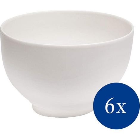 Vivo Design Villeroy & Boch Group - Basic White Ciotola, Servizio di Coppe per Pasti Piacevoli, Porcellana Premium, Bianco, Lavabile in Lavastoviglie, 750 ml, 6 Unità (Confezione da 1) (1/2)