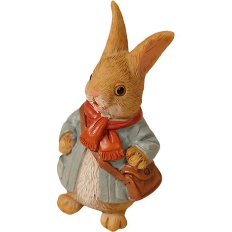Statuette di conigli in miniatura, mini conigli, zainetto a forma di lepre