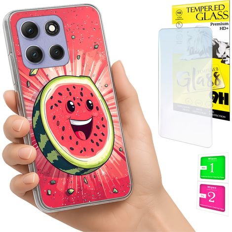Funda para Motorola Moto G86 Power Photo con diseño de sandía y cristal 9H. (1/5)