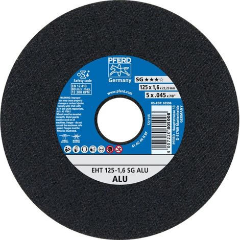 PFERD TOOLS Trennscheibe EHT 125x1,6x22,23 mm gerade Leistungslinie SG ALU für Alu 25 Stk (1/5)