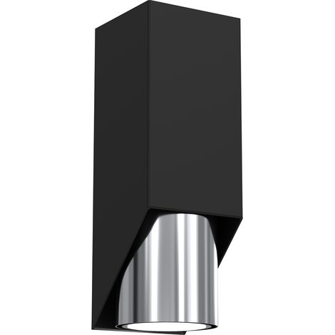 Applique murale tube noir/chrome Wall GU10 8W Luminex