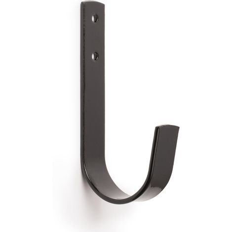 Gancho Multiusos para Colgar en Pared Fabricado en Acero Acabado en Negro Gran Capacidad de Carga Medidas 2064128 mm Sistema de Fijación 1 Unidad -