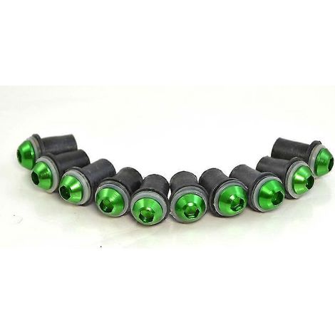Kit de 10 vis et écrous universels Bjmoto de 5 mm pour pare-brise Kawasaki ER6F ER6N Z750 Z800 Z1000 Versys - Vert (1/5)