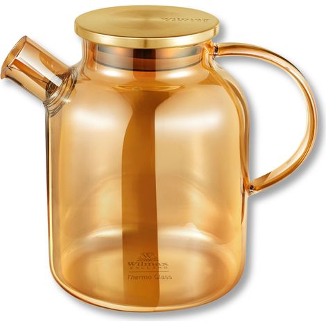 Tetera térmica de vidrio Wilmax de 1,6 l, color dorado (1/5)