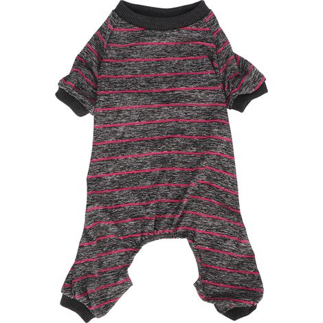 Pyjama rayé pour chien, vêtement fin et respirant à 4 pattes pour animaux de compagnie, pour l'été et la maison L (1/5)