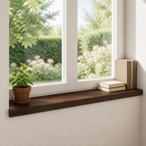 vidaXL Window Sills 2 pcs Dark Brown 70 x 30 x 2 cm Solid Beech Wood (1/5)
