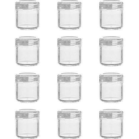 10 cajas de almacenamiento de plástico transparente con tapa de rosca para cuentas, joyas y monedas. (1/5)