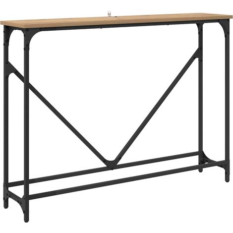 Table Console Table D'entrée Console Meuble - Chêne artisanal 102 x 23 x 75 cm fr18753 (1/5)