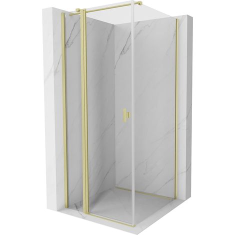 Mexen Mist T cabina doccia a battente 120 x 120 cm, trasparente, oro spazzolato - 8A4T-120-120-55-00 (1/5)