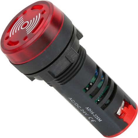 10 Stück BERM LED-Summer AD16-22SM, rote Blink-Alarmanzeigelampe, Summer, AC/DC 24 V (1/5)