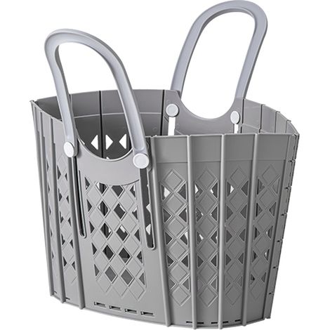 Panier à linge pliable pour la maison, la salle de bain, le rangement et l'égouttage des vêtements, panier à linge multifonctionnel et réglable, gris. (1/5)