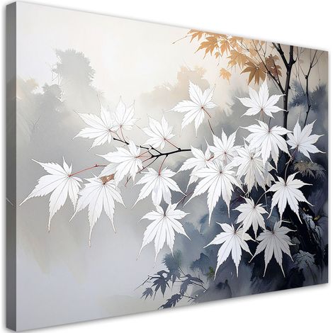 Wandbild Blätter des japanischen Ahorns weiß-beige 30x20 (1/5)