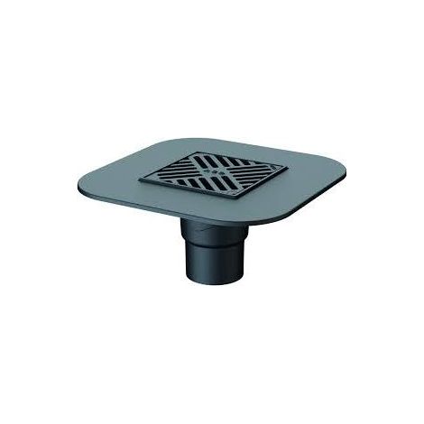ACO ParkdeckablaufPassavant DN70/90Grad/M125/Guss mit Anschlussrand 200x200mm Rahmen und Rost verschraubt, 5934.10.02