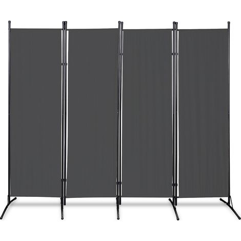 Wolketon Paravent 4 fach Outdoor Trennwand Homestyle Balkon Garten Raumteiler verlängerbar Anthrazit