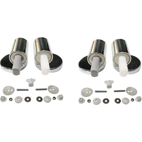 2er-Pack traditionelles und modernes Toilettensitz-Ersatzset mit Schnellverschluss-Scharnieren mit Soft-Close-Funktion,  Top Fix-Scharniere (1/4)