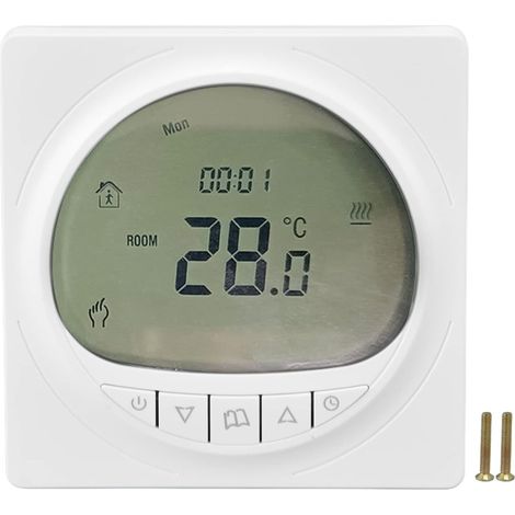 Bobine de ventilateur de thermostat, contrôleur d'instrument de contrôle de chauffage par le sol multifonctionnel programmable intelligent d'affichage à cristaux liquides AC220V pour la maison (1/5)