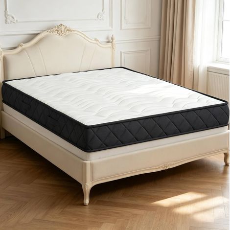 Materasso 140 x 190 cm per 2 persone, memory foam, 20 cm, bianco/grigio HAVRYA (1/5)