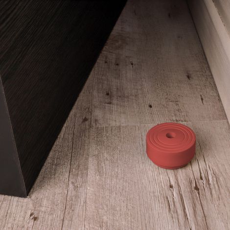 Ouvre&Déco – Butée de porte sol ROND, Caoutchouc rouge