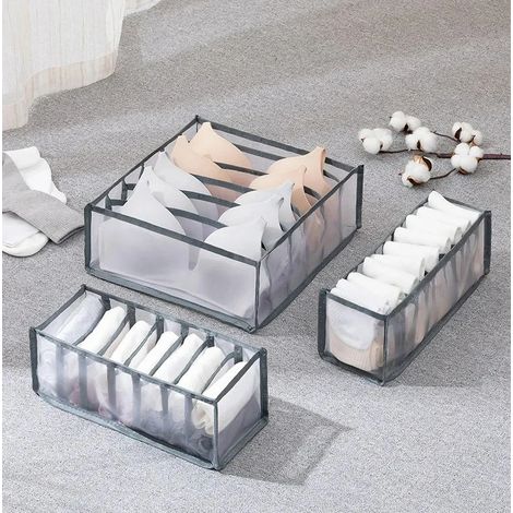 Organisateur de soutien-gorge et sous-vêtements pliable, boîte de rangement pour la maison, chaussettes et sous-vêtements (1/2)