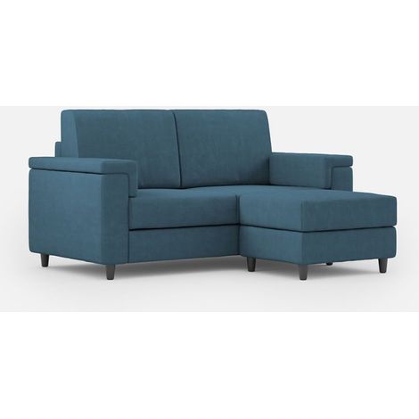 Sofá 2 plazas salón moderno con pouf de tela Marrak 120P - Azul Marino (1/5)