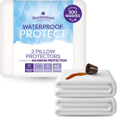 Slumberdown Waterproof Protect Pillow Protector, 2 Pack