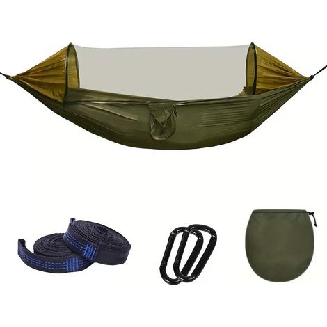 Filiyano – support incluses – Hamac de camping entièrement automatique à montage rapide avec moustiquaire – tissu nylon, capacité simple/double