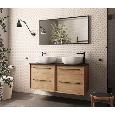 BATHME LENNOX Conjunto Mueble de Baño Completo con Encimera 120 Roble Ostippo Ebony - ref: B20004 (1/2)