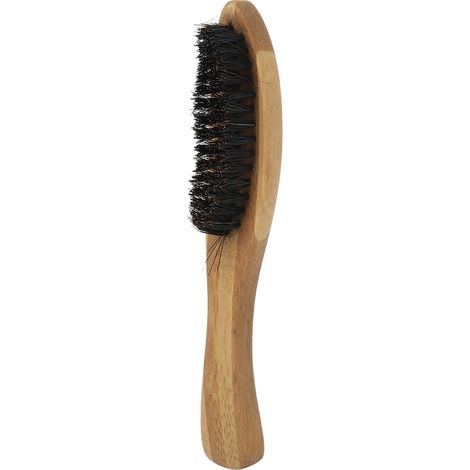 Brosse à barbe à poils doux avec manche ergonomique en bois pour hommes (1/5)