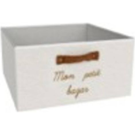 Contenitore pieghevole yuki in bouclé, 29x29 cm, bianco - Atmosphera créateur d'intérieur (1/3)