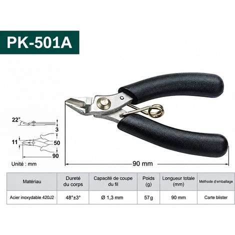 Mini pince coupante de précision 1PK-501A en acier inoxydable 90 mm 1pk-501a acier 100 g – Livraison gratuite