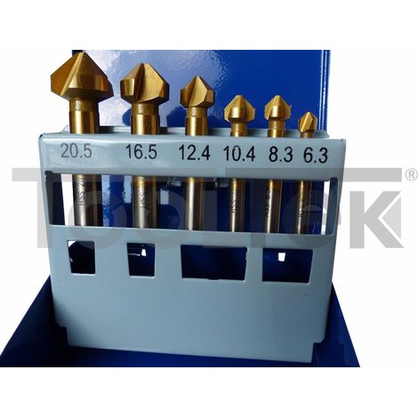 KIT SVASATORI CONICI 6pz 20.5mm 16,5mm 12,4mm 10,4mm, 8,3mm, 6,3mm (1/2)
